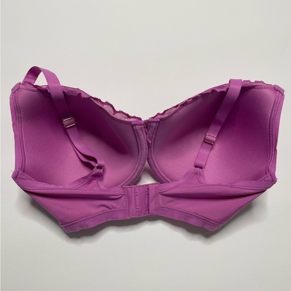 NATORI 32DD BRA Refined Contour Underwire Lace Plunge in Fuchsia 7313219, 1014 p - Picture 4 of 11